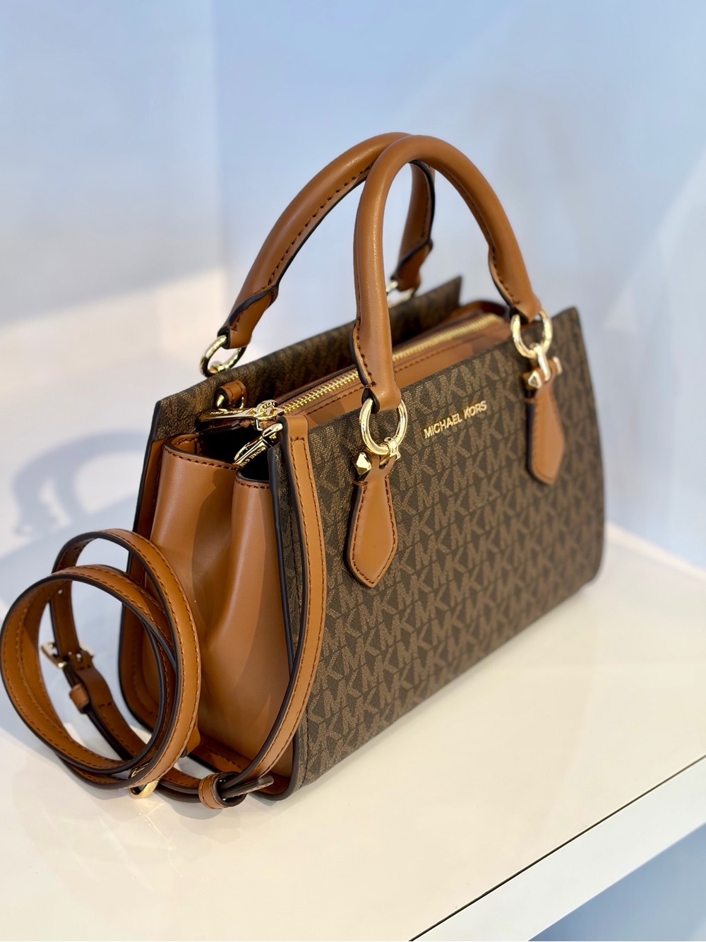Michael Kors Marilyn Small Signature Logo Satchel Crossbody Bag - Picture 4 of 14
